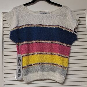 Western Collection - (NWT) Vintage Striped Nubby Knit Short-Sleeve Sweater Top
